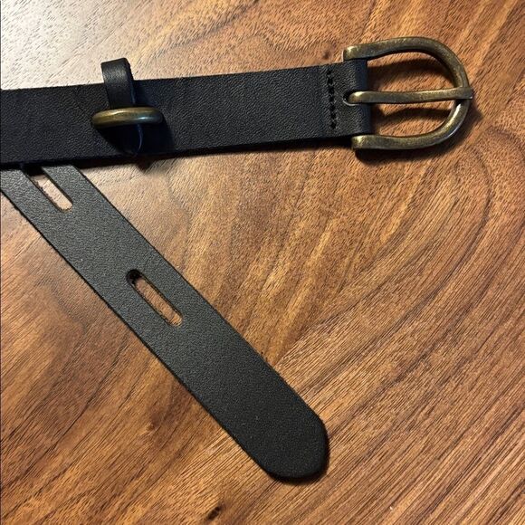 Unique Black Leather Belt with long belt holes - XL main image 7
